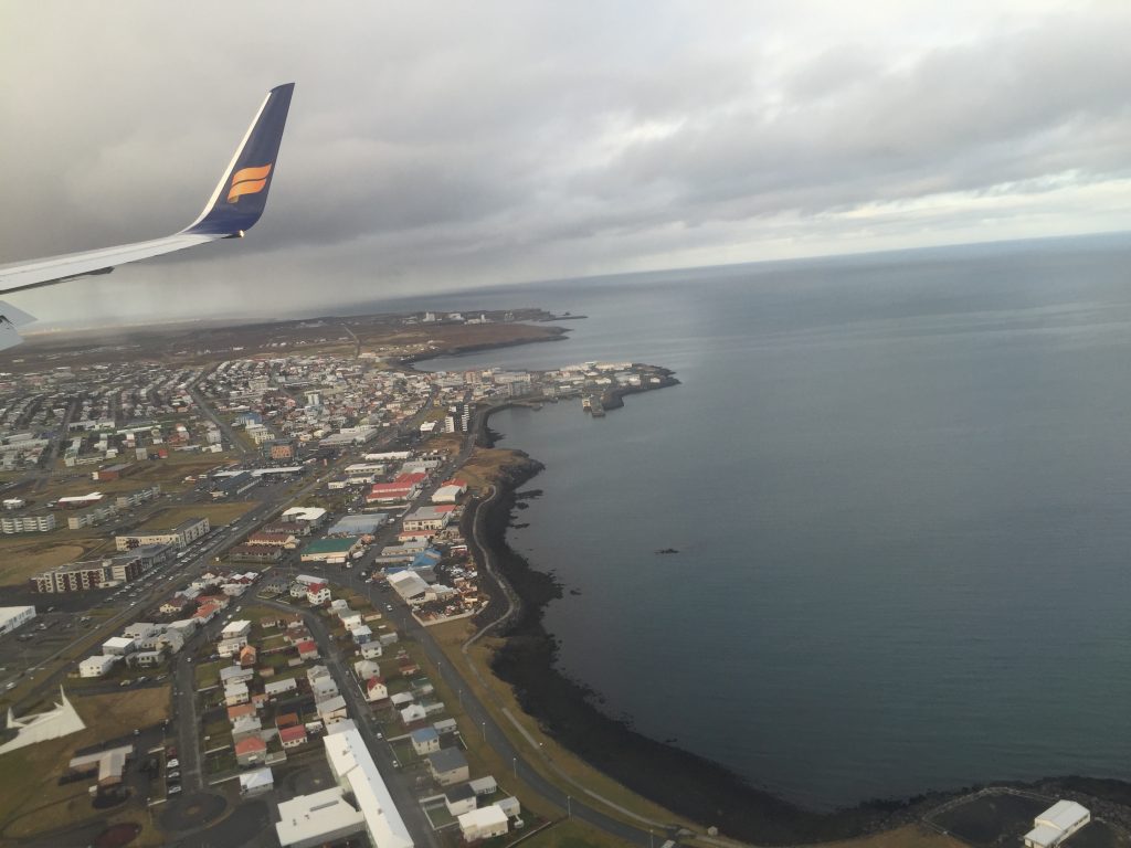 Flying over Reykjavík, Iceland