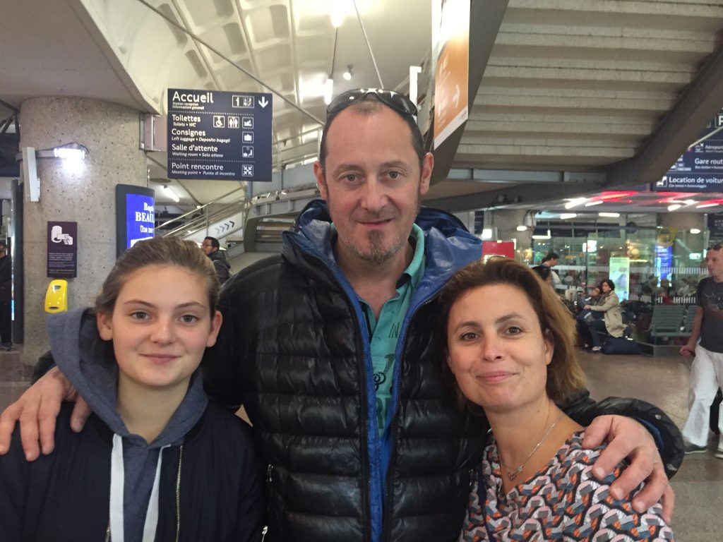 Saying goodbye at the train station